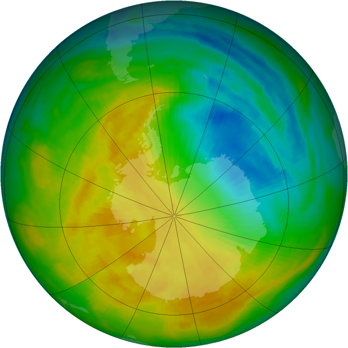 Antarctic ozone map for 16 November 1986